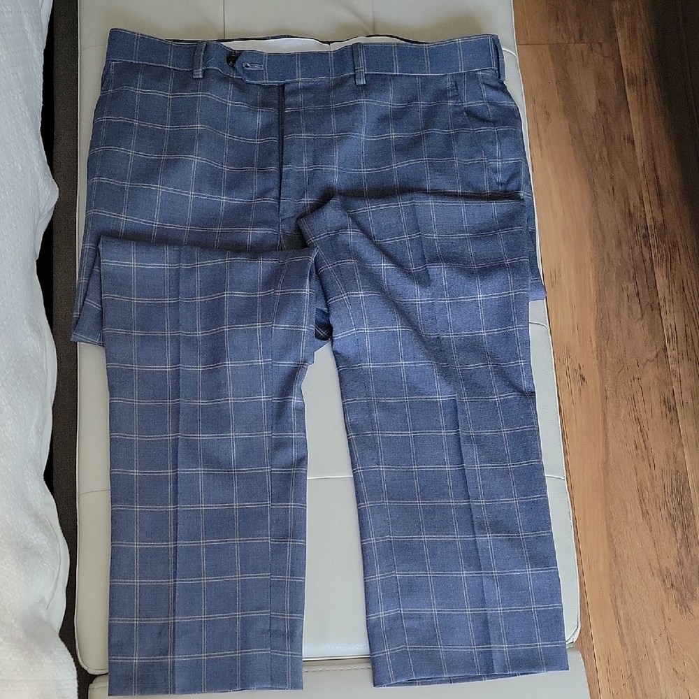 RALPH by RALPH LAUREN Blue Denim Plaid Fabric Size 34 X 32